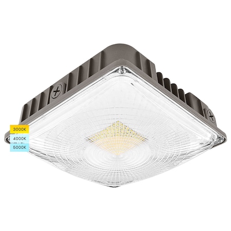 Luxrite Flush Mount LED Canopy Light 3 CCT Selectable 3000K-5000K 70W 8890LM IP65 120-277V UL Listed LR40715-1PK